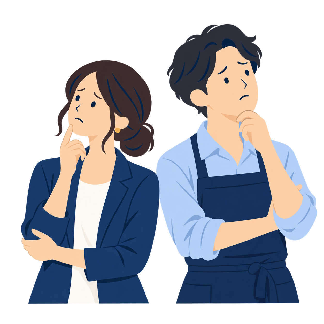 中央の2人｜悩みを考える女性とカフェ店主