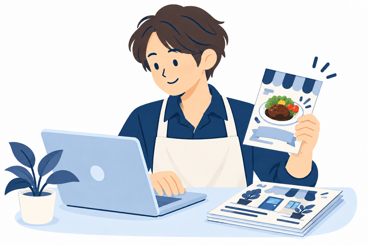 Starter｜元の青系プランイラスト